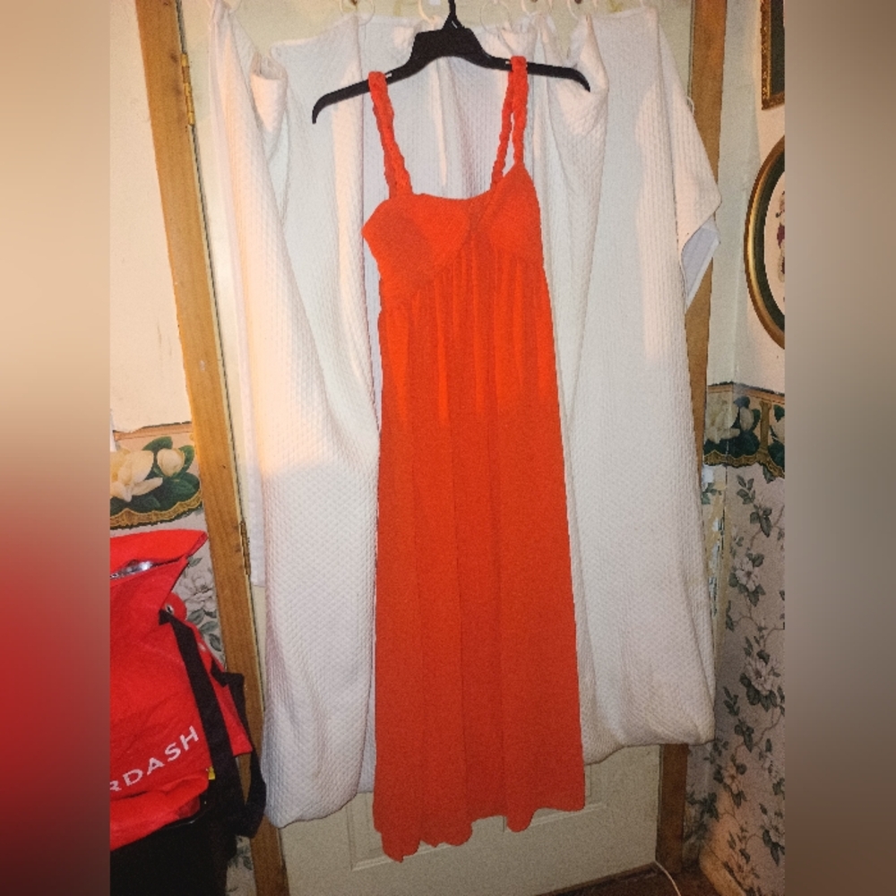 True Decadence Tall Vibrant Orange Maxi Dress Size 16 (NWT)